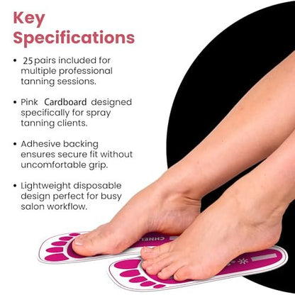 Disposable Spray Tanning Feet Pads – 25 Pairs (50 Feet) Hygienic Foot Protectors for Salons Avelisse