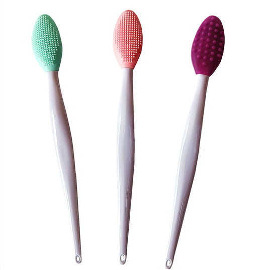 3-Pack Mint Green Silicone Lip Scrub Brush - Double-Sided Exfoliator for Dark Lips | Gentle Lip Care Tool for Men & Women
