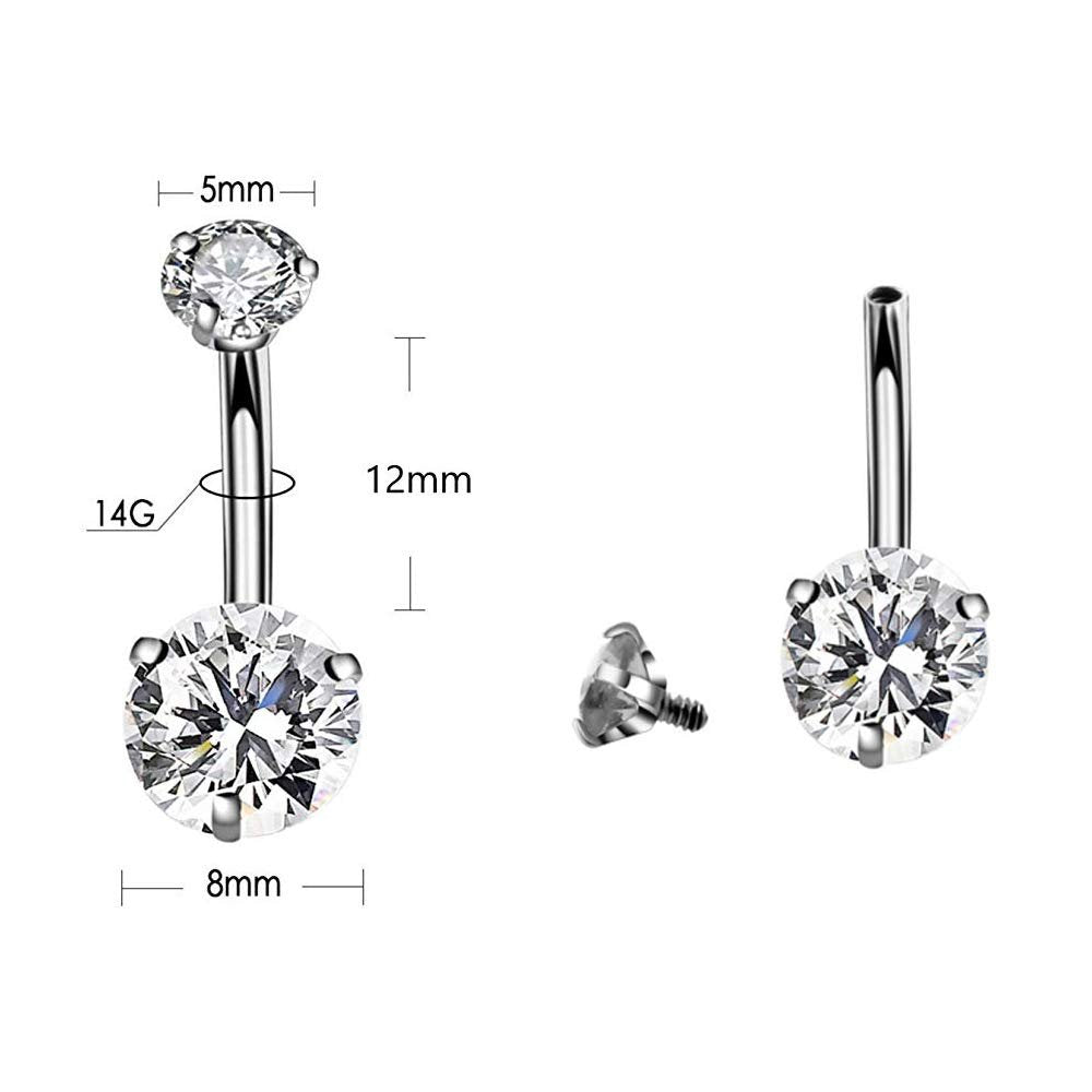 Jconly Pain-Free Belly Button Piercing Kit – 14G Hypoallergenic Steel Needles & Clamp | Professional Navel Ring Starter Set for Safe DIY at Home - görsel 3