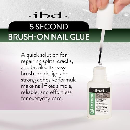 IBD 5-Second Brush On Nail Glue – Strong Nail Glue for Press Ons and Acrylic Nails, Quick-Dry Gel for Split or Broken Nails, Nail Bond & Repair – 6g, 3-Pack - görsel 6