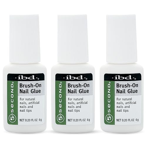 IBD 5-Second Brush On Nail Glue – Strong Nail Glue for Press Ons and Acrylic Nails, Quick-Dry Gel for Split or Broken Nails, Nail Bond & Repair – 6g, 3-Pack - görsel 2