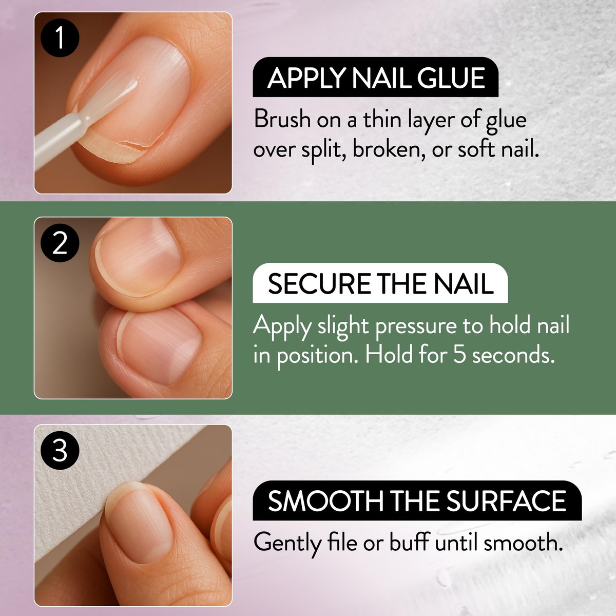 IBD 5-Second Brush On Nail Glue – Strong Nail Glue for Press Ons and Acrylic Nails, Quick-Dry Gel for Split or Broken Nails, Nail Bond & Repair – 6g, 3-Pack - görsel 9