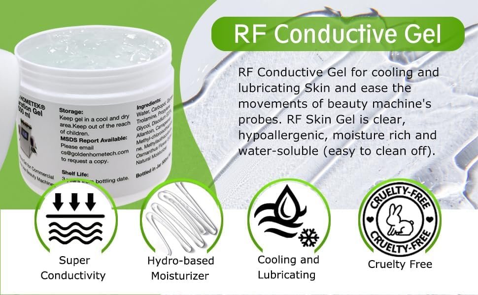 Microcurrent Conductive Gel for Radio Frequency & Skin Firming Machines – 500ml (16.9 fl oz) - görsel 14