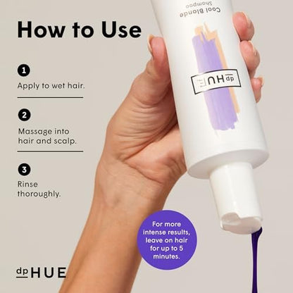 dpHUE Cool Blonde Shampoo - Paraben Free Purple Shampoo for Blonde, Silver, and Gray Hair - 8.5 Fl Oz