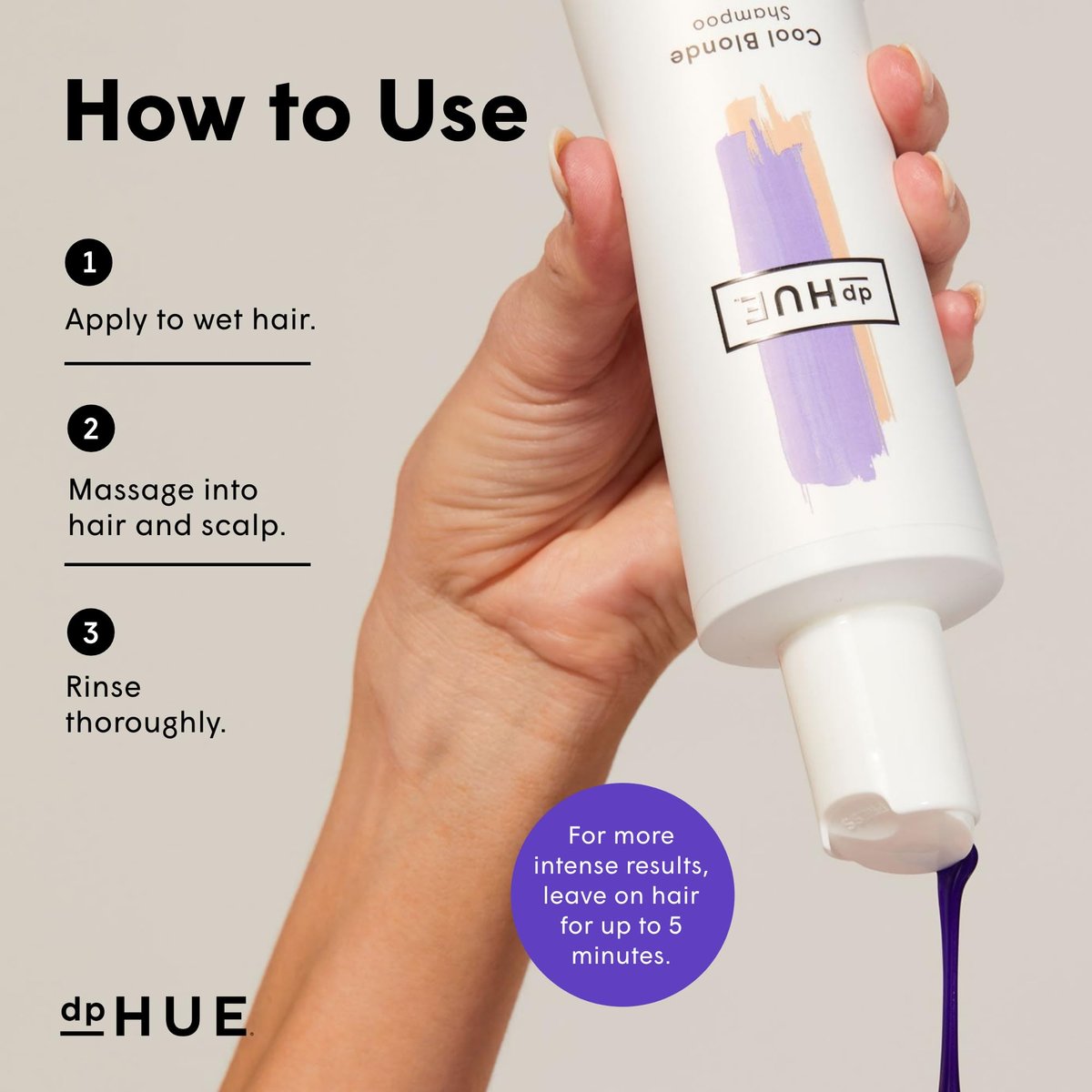 dpHUE Cool Blonde Shampoo - Paraben Free Purple Shampoo for Blonde, Silver, and Gray Hair - 8.5 Fl Oz - görsel 7