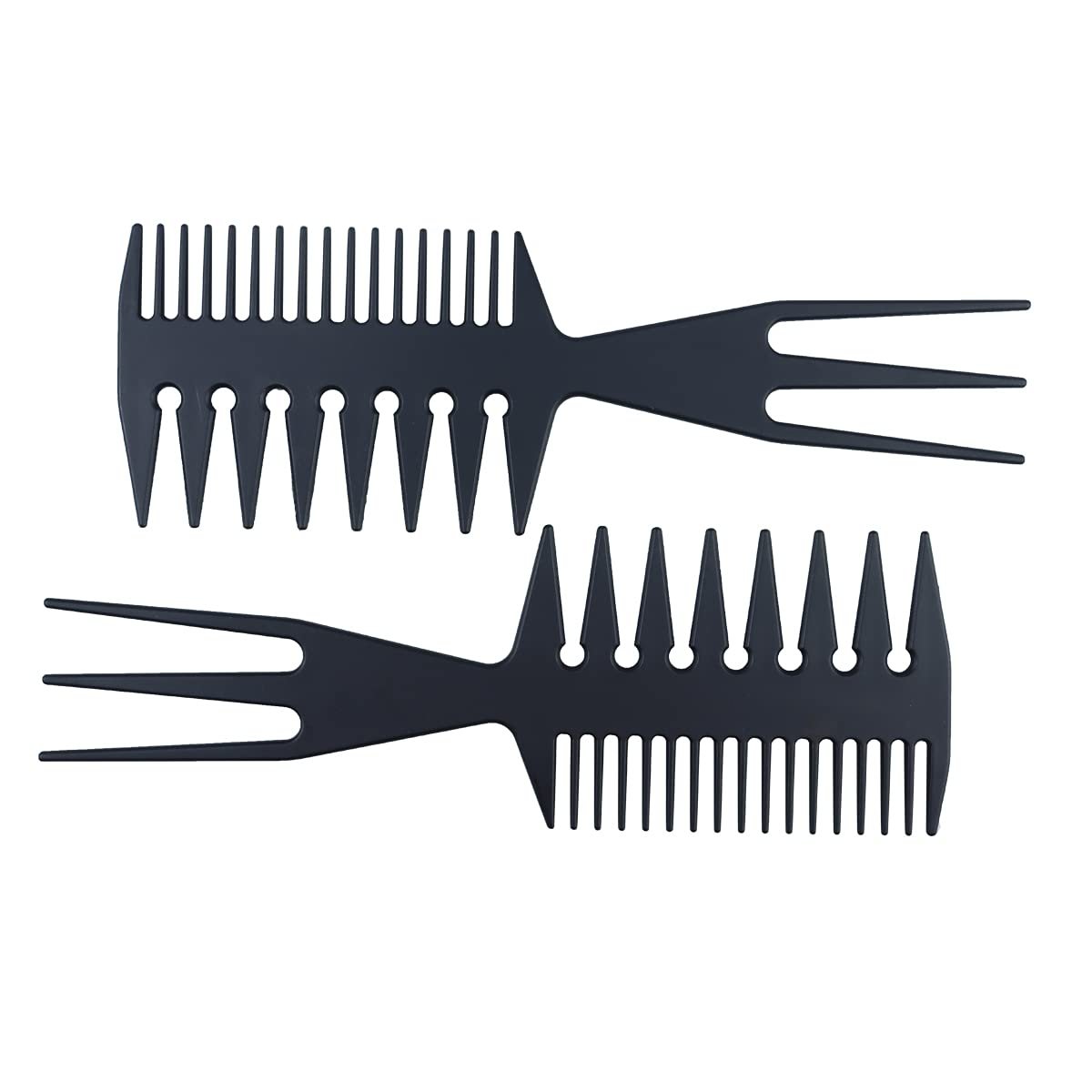 3-in-1 Fish Tail Bone Shape Hair Comb - Detangling, Styling & Coloring Comb for Salon, Barbers, Undercut, Mohawk, Bowl Cut, Quiff - Black (Pack of 1) - görsel 9