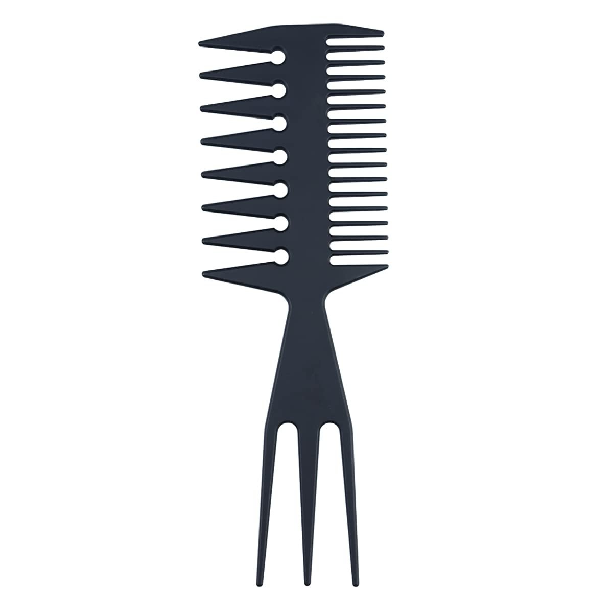 3-in-1 Fish Tail Bone Shape Hair Comb - Detangling, Styling & Coloring Comb for Salon, Barbers, Undercut, Mohawk, Bowl Cut, Quiff - Black (Pack of 1) - görsel 5