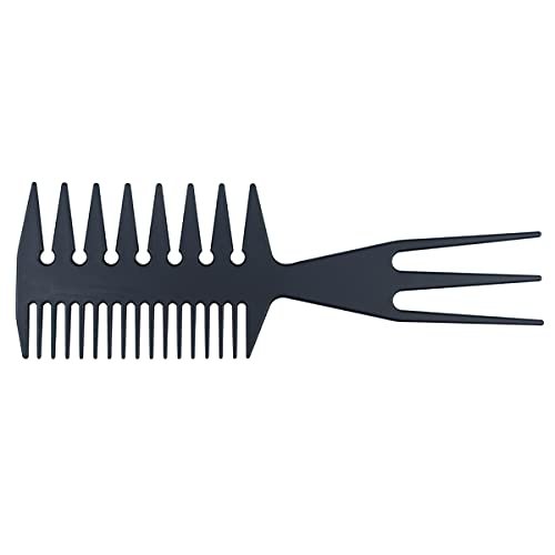 3-in-1 Fish Tail Bone Shape Hair Comb - Detangling, Styling & Coloring Comb for Salon, Barbers, Undercut, Mohawk, Bowl Cut, Quiff - Black (Pack of 1) - görsel 4