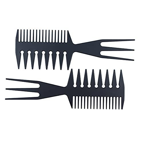 3-in-1 Fish Tail Bone Shape Hair Comb - Detangling, Styling & Coloring Comb for Salon, Barbers, Undercut, Mohawk, Bowl Cut, Quiff - Black (Pack of 1) - görsel 10