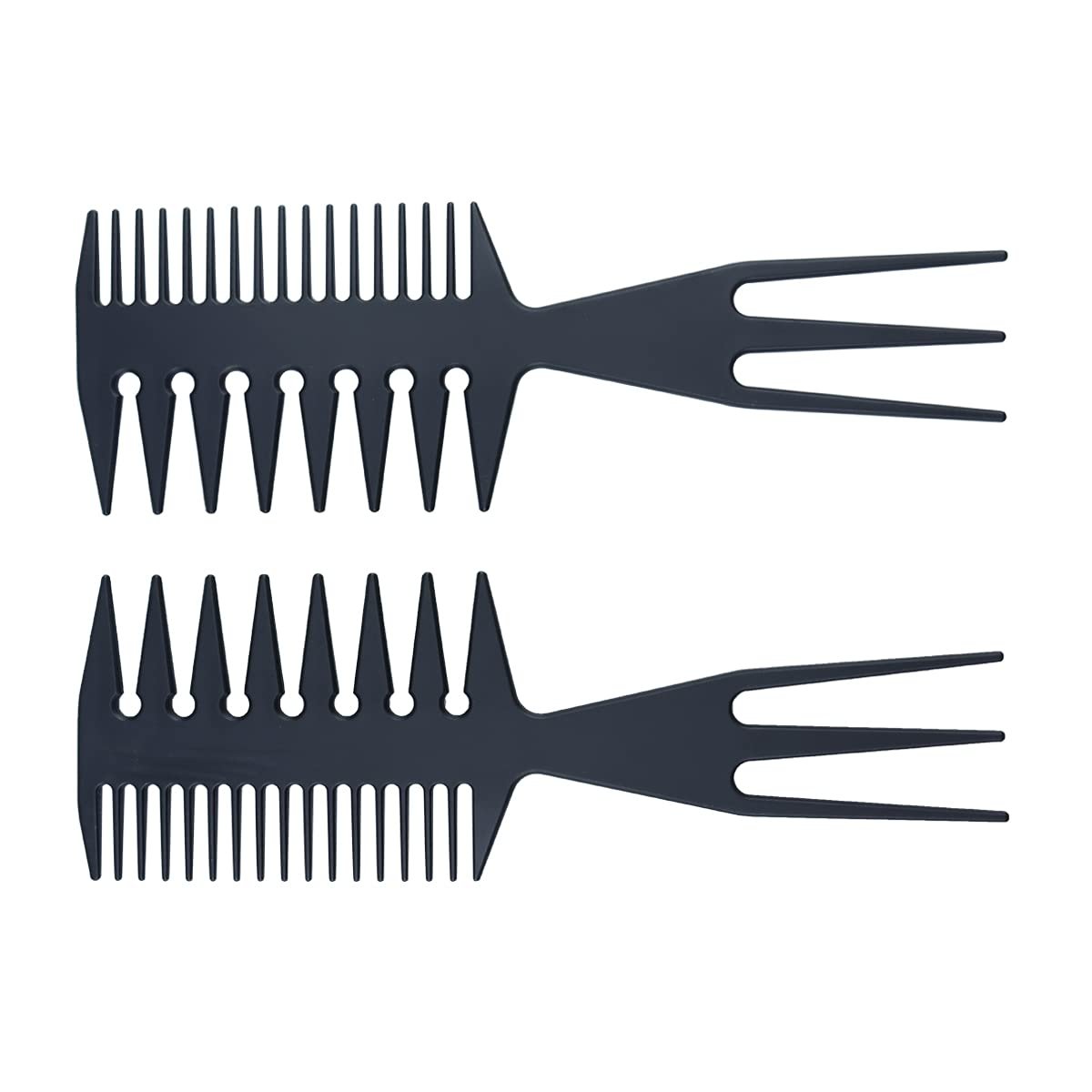 3-in-1 Fish Tail Bone Shape Hair Comb - Detangling, Styling & Coloring Comb for Salon, Barbers, Undercut, Mohawk, Bowl Cut, Quiff - Black (Pack of 1) - görsel 7