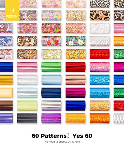 BURANO Nail Art Foil Glue Gel 15ML 2 Bottles with 60PCS Foils Sticker - Nail Designer Adhesive Transfer Art for UV LED Lamp Avelisse