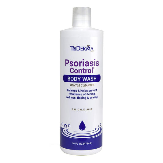 TriDerma Psoriasis Control Body Wash – Gentle 2% Salicylic Acid Cleanser with AP4 Aloe Vera Gel, Soothes Itching, Redness, Flaking – No Cortisone or Coal Tar – 16 oz Avelisse