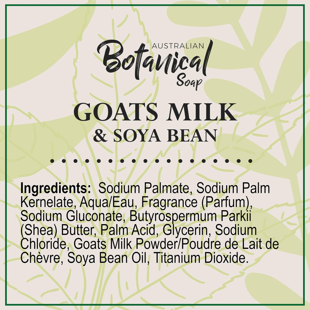 Australian Botanical Soap Goats Milk Bars - 8-Pack, 6.6 oz Each, Triple Milled with Soya Bean Oil & Organic African Shea Butter Avelisse