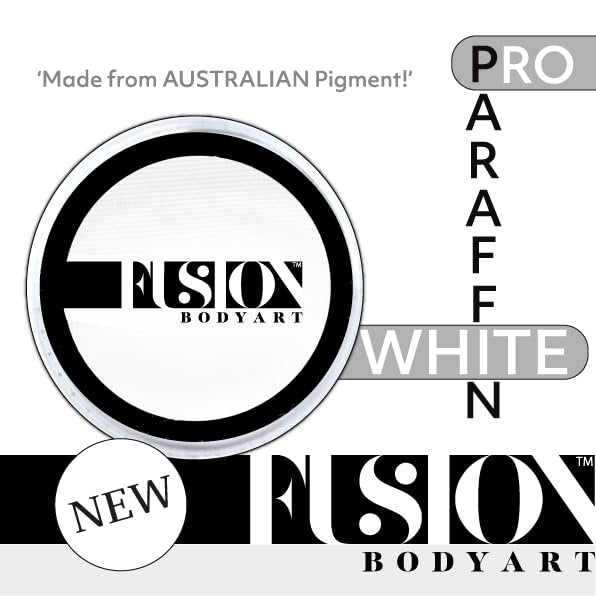 Fusion Body Art Face Paint - Professional Paraffin White (32g) - Water Activated, Hypoallergenic, Non-Toxic, Vegan Face & Body Paint - görsel 3