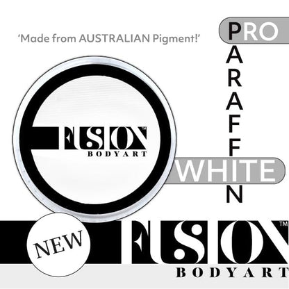 Fusion Body Art Face Paint - Professional Paraffin White (32g) - Water Activated, Hypoallergenic, Non-Toxic, Vegan Face & Body Paint