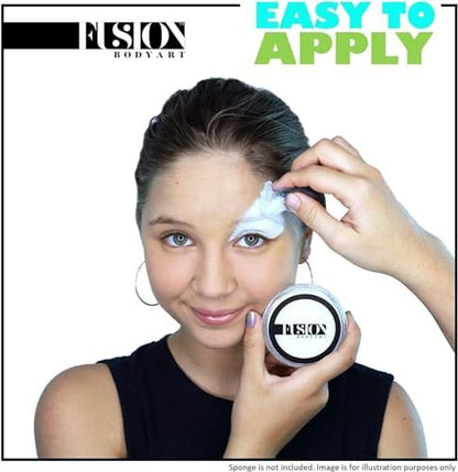 Fusion Body Art Face Paint - Professional Paraffin White (32g) - Water Activated, Hypoallergenic, Non-Toxic, Vegan Face & Body Paint