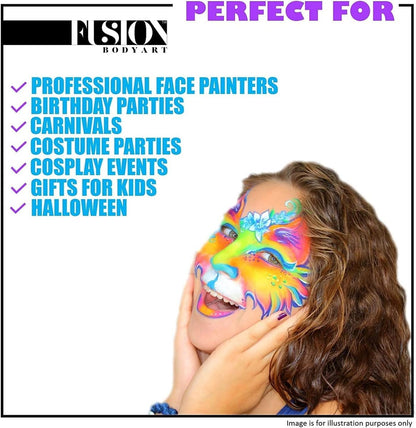Fusion Body Art Face Paint - Professional Paraffin White (32g) - Water Activated, Hypoallergenic, Non-Toxic, Vegan Face & Body Paint