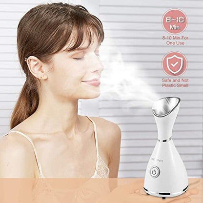 GETANYE Nano Ionic Face Steamer - Deep Pore Cleansing & Moisturizing Spa Humidifier with Free Blackhead Remover Kit Avelisse