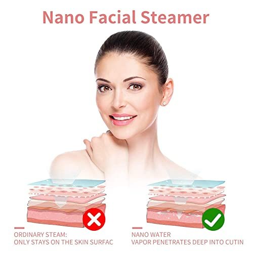 GETANYE Nano Ionic Face Steamer - Deep Pore Cleansing & Moisturizing Spa Humidifier with Free Blackhead Remover Kit Avelisse
