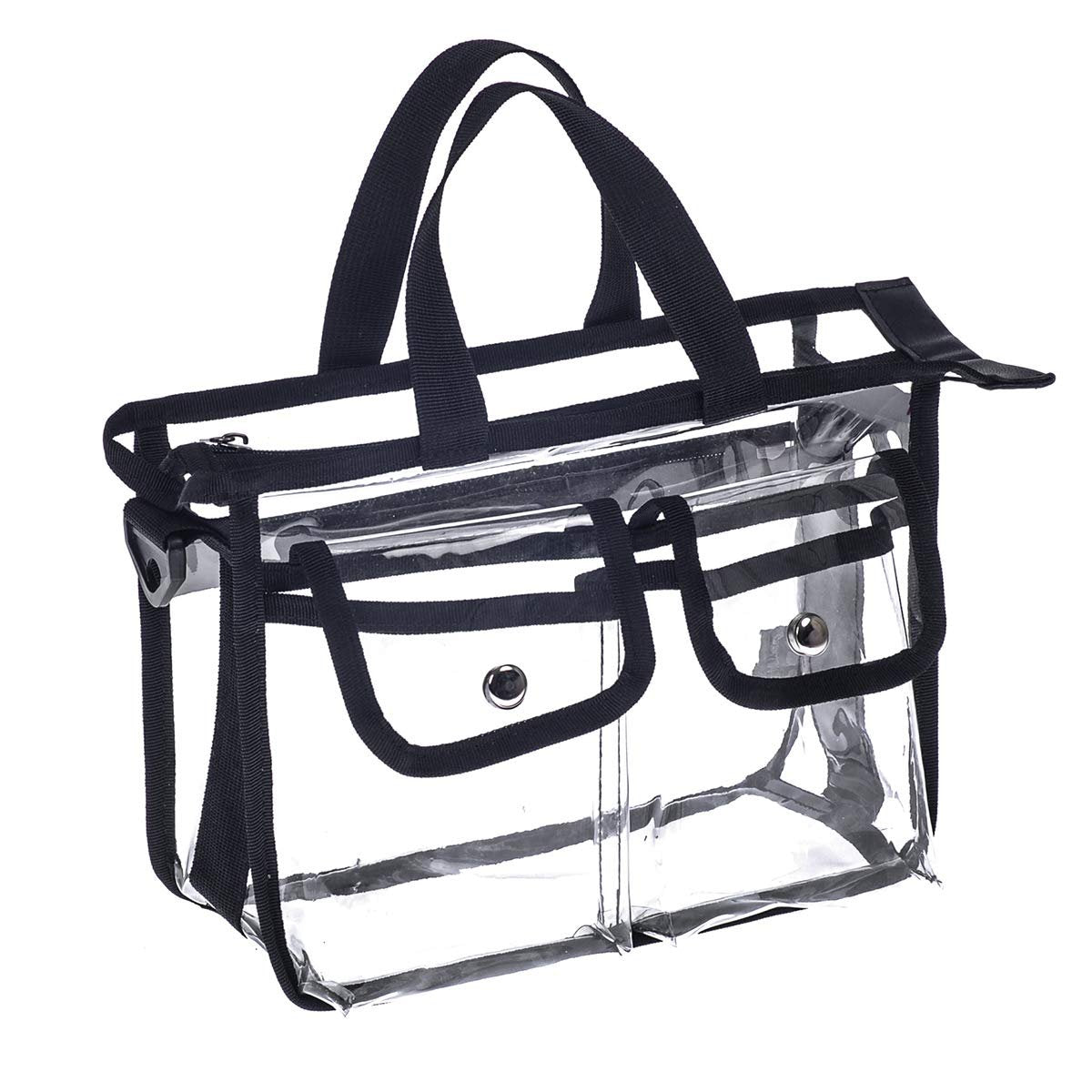 Jula Vance Medium Clear PVC Makeup Artist Bag - Transparent Cosmetic Storage Bag for Travel, Stadium Approved Tote with Removable Shoulder Strap - görsel 6