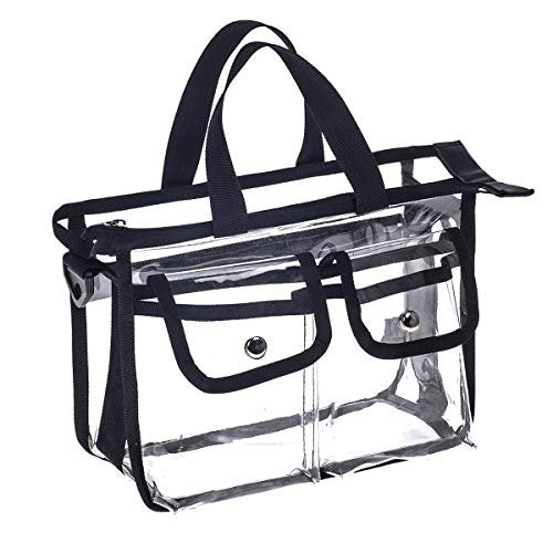 Jula Vance Medium Clear PVC Makeup Artist Bag - Transparent Cosmetic Storage Bag for Travel, Stadium Approved Tote with Removable Shoulder Strap - görsel 5