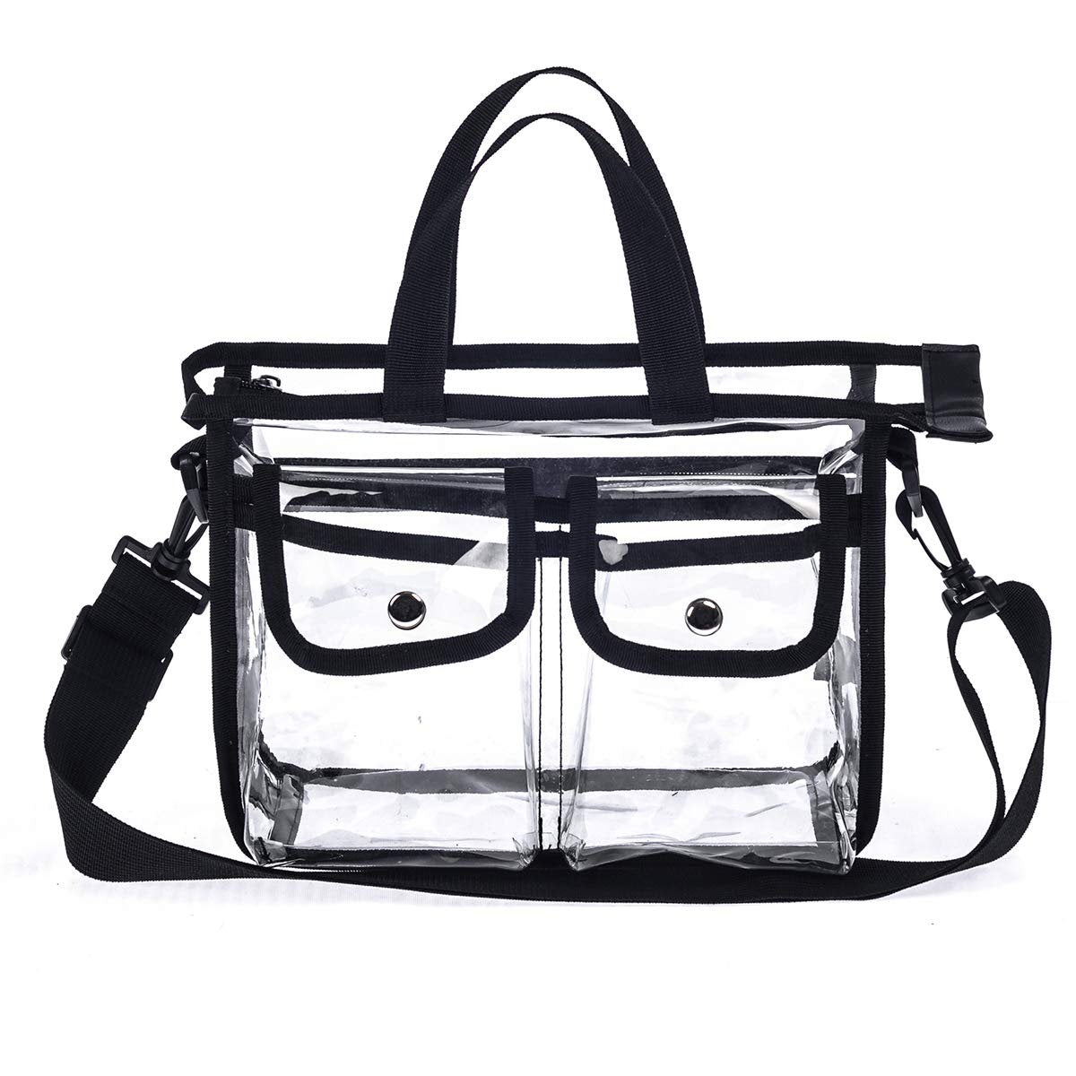 Jula Vance Medium Clear PVC Makeup Artist Bag - Transparent Cosmetic Storage Bag for Travel, Stadium Approved Tote with Removable Shoulder Strap - görsel 4