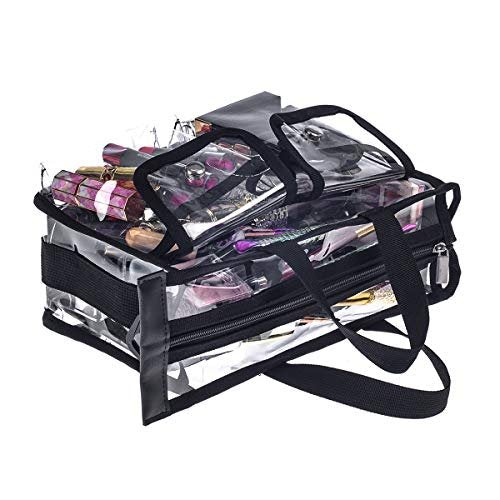 Jula Vance Medium Clear PVC Makeup Artist Bag - Transparent Cosmetic Storage Bag for Travel, Stadium Approved Tote with Removable Shoulder Strap - görsel 13