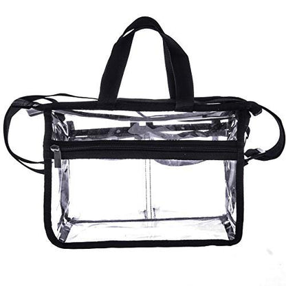 Jula Vance Medium Clear PVC Makeup Artist Bag - Transparent Cosmetic Storage Bag for Travel, Stadium Approved Tote with Removable Shoulder Strap