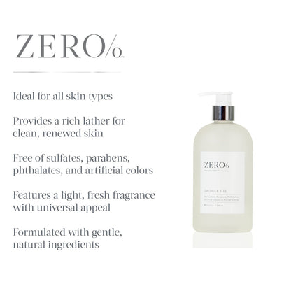 Gilchrist & Soames Zero% Unisex Shower Gel and Body Wash - 15.5 oz - Light & Fresh, Gently Cleansing, Zero Parabens, Sulfates, and Phthalates Avelisse