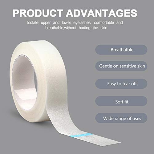 Fenshine 10 Rolls Micropore Medical Tape for Eyelash Extension – Adhesive Fabric Tape, 0.5 Inch x 10 Yards (White, 10 Count) - görsel 6