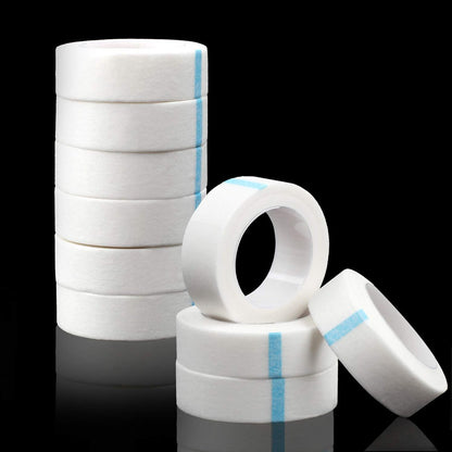 Fenshine 10 Rolls Micropore Medical Tape for Eyelash Extension – Adhesive Fabric Tape, 0.5 Inch x 10 Yards (White, 10 Count)