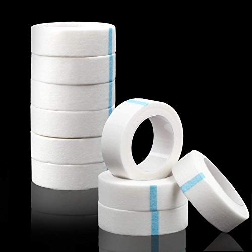 Fenshine 10 Rolls Micropore Medical Tape for Eyelash Extension – Adhesive Fabric Tape, 0.5 Inch x 10 Yards (White, 10 Count) - görsel 2
