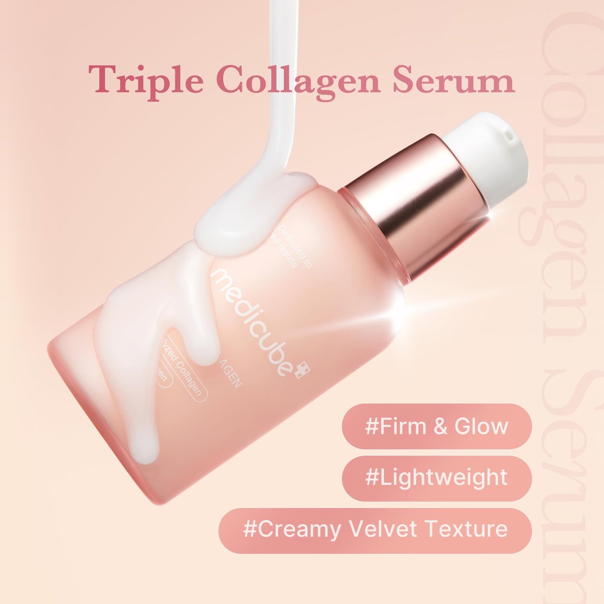 Medicube Triple Collagen Serum – Nourish Dull Skin with Triple Collagen Complex, Niacinamide & Hyaluronic Acid – Lightweight Korean Skincare Serum Avelisse