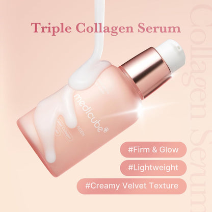 Medicube Triple Collagen Serum – Nourish Dull Skin with Triple Collagen Complex, Niacinamide & Hyaluronic Acid – Lightweight Korean Skincare Serum Avelisse
