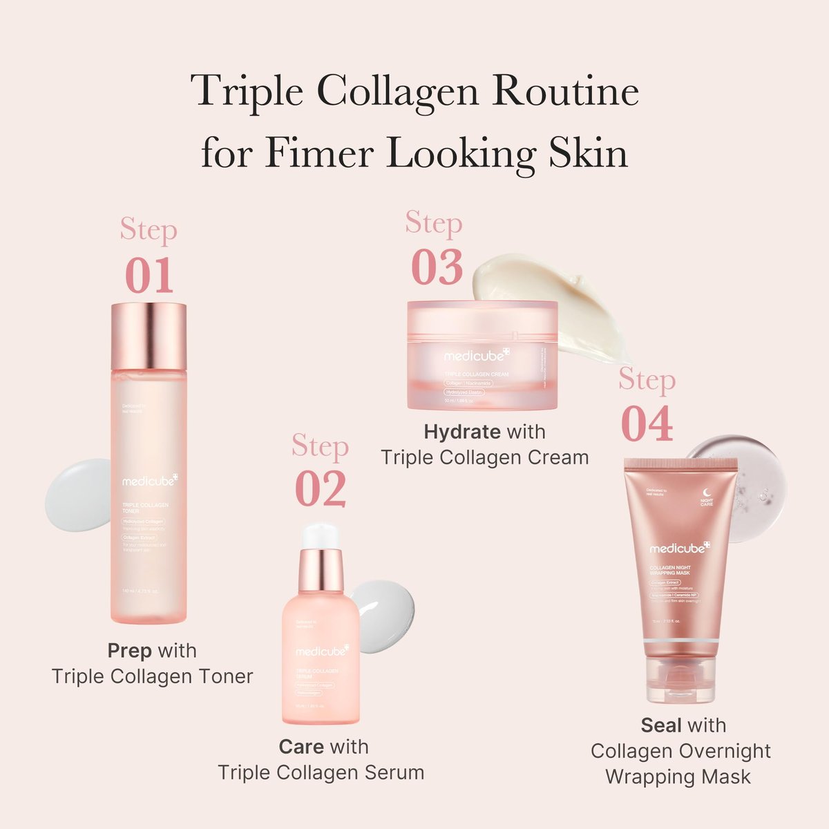 Medicube Triple Collagen Serum – Nourish Dull Skin with Triple Collagen Complex, Niacinamide & Hyaluronic Acid – Lightweight Korean Skincare Serum Avelisse
