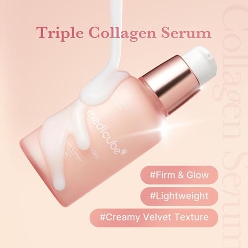 Medicube Triple Collagen Serum – Nourish Dull Skin with Triple Collagen Complex, Niacinamide & Hyaluronic Acid – Lightweight Korean Skincare Serum Avelisse