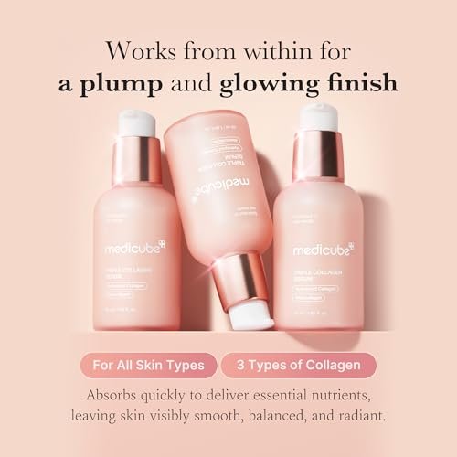 Medicube Triple Collagen Serum – Nourish Dull Skin with Triple Collagen Complex, Niacinamide & Hyaluronic Acid – Lightweight Korean Skincare Serum Avelisse