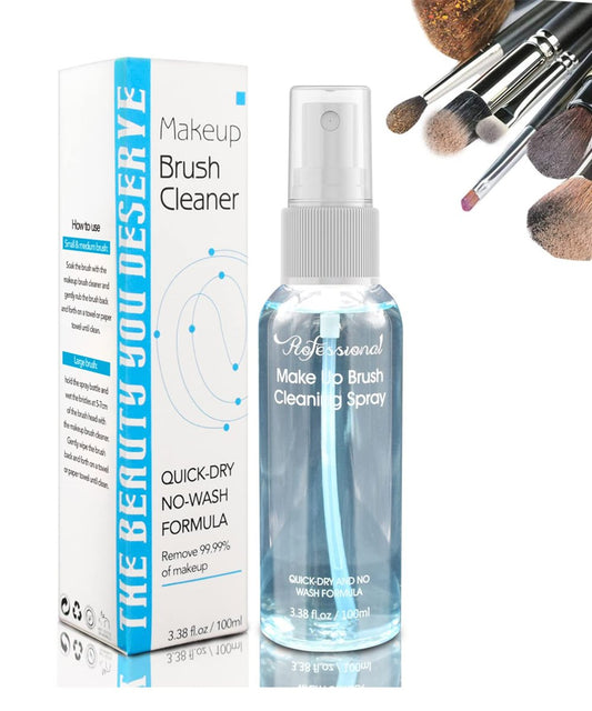 Felico Makeup Brush Cleaner – No-Wash Quick Drying Deep Cleaning Spray for Cosmetic Brushes & Sponges, 3.38 oz