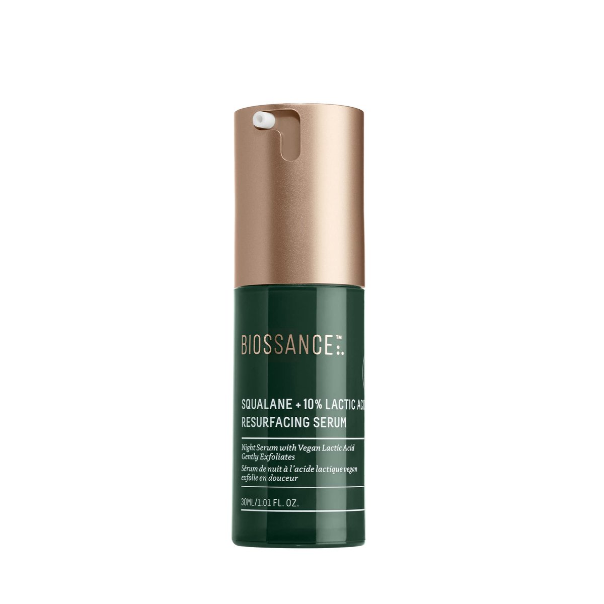 Biossance Squalane + Lactic Acid Resurfacing Night Serum - Vegan 10% Lactic Acid Face Serum for Skin Texture and Fine Lines, Gentle Night Exfoliant, Hydrating Pore Reducer, 1 oz Avelisse