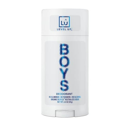 Level Up Boys Deodorant – Aluminum-Free, Alcohol-Free, Paraben-Free, 24 Hr Odor Protection, Clean Fresh Scent, for Kids & Tweens, Made in the USA