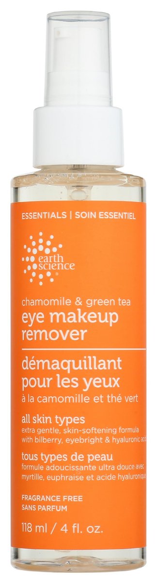 Earth Science Makeup Remover Eye, Chamomile Green Tea, 4 Fl Oz - Gentle & Effective Avelisse