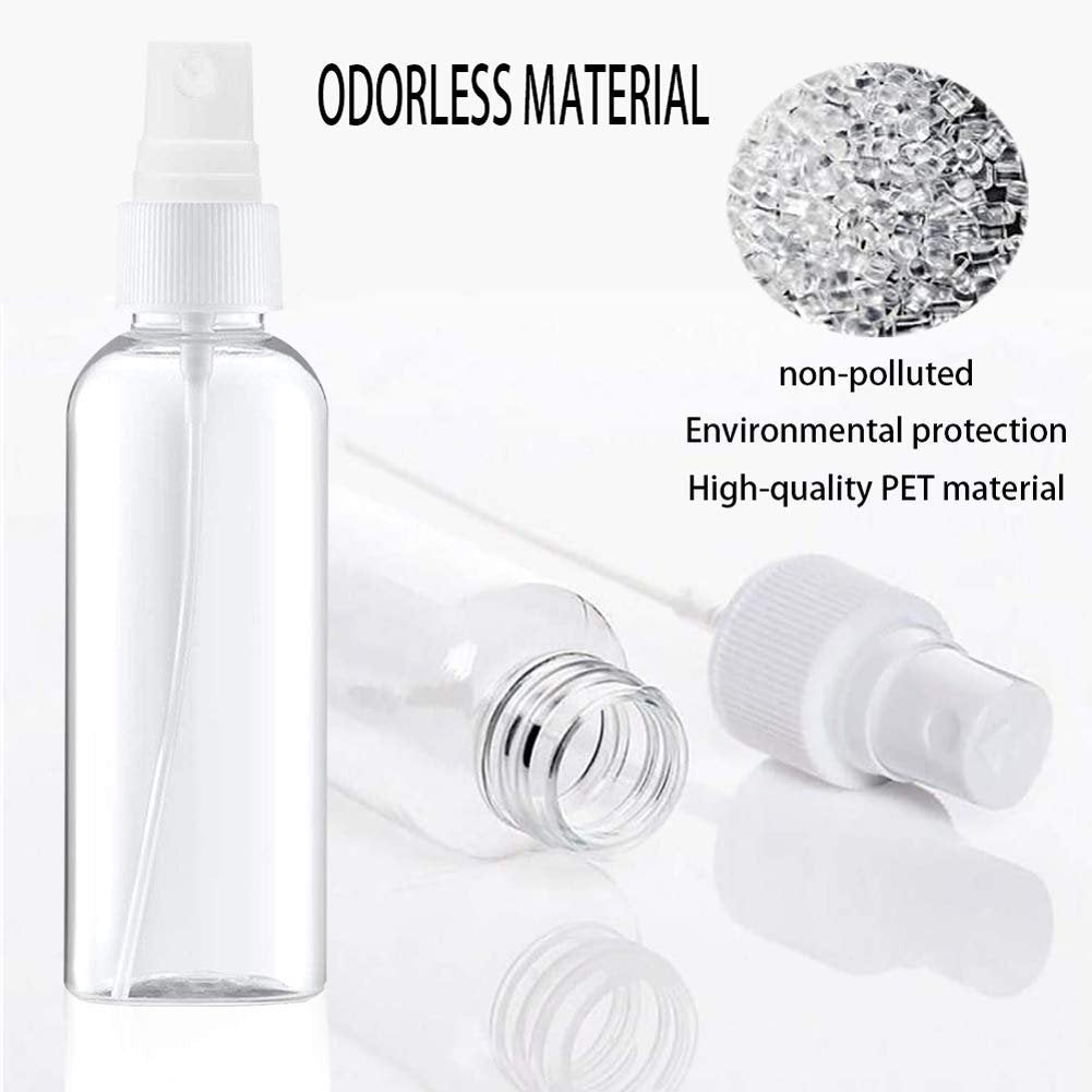 DreiWasser 5-Pack Small Spray Bottles 3.4oz (100ml) Clear PET Plastic for Essential Oils, Perfumes, Travel, Cleaning, Gardening - görsel 6