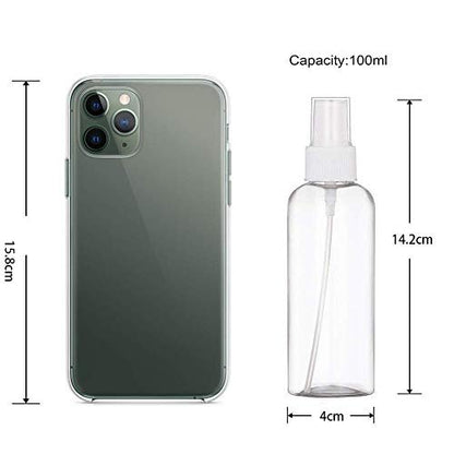 DreiWasser 5-Pack Small Spray Bottles 3.4oz (100ml) Clear PET Plastic for Essential Oils, Perfumes, Travel, Cleaning, Gardening