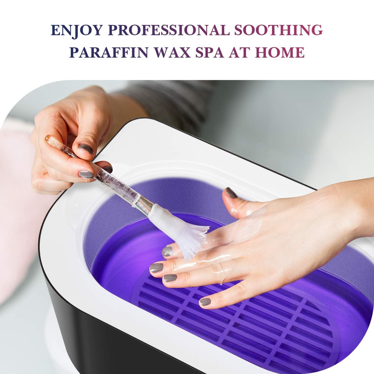 Karite Paraffin Wax Machine for Hands and Feet - 4000ml Wax Bath with Auto-Timer & Keep Warm Function - Moisturizing Paraffin Wax Warmer Kit (Black and White) Avelisse