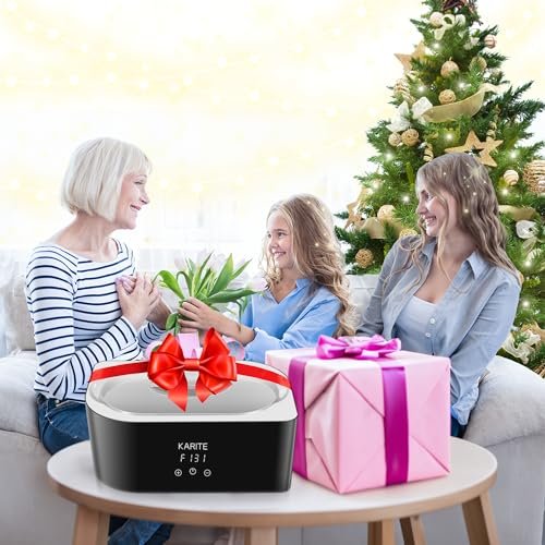 Karite Paraffin Wax Machine for Hands and Feet - 4000ml Wax Bath with Auto-Timer & Keep Warm Function - Moisturizing Paraffin Wax Warmer Kit (Black and White) Avelisse