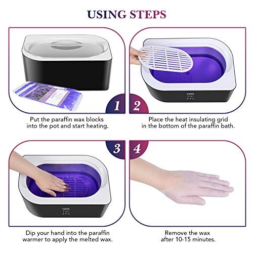 Karite Paraffin Wax Machine for Hands and Feet - 4000ml Wax Bath with Auto-Timer & Keep Warm Function - Moisturizing Paraffin Wax Warmer Kit (Black and White) Avelisse