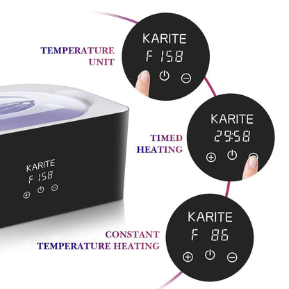 Karite Paraffin Wax Machine for Hands and Feet - 4000ml Wax Bath with Auto-Timer & Keep Warm Function - Moisturizing Paraffin Wax Warmer Kit (Black and White) Avelisse