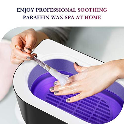 Karite Paraffin Wax Machine for Hands and Feet - 4000ml Wax Bath with Auto-Timer & Keep Warm Function - Moisturizing Paraffin Wax Warmer Kit (Black and White) Avelisse