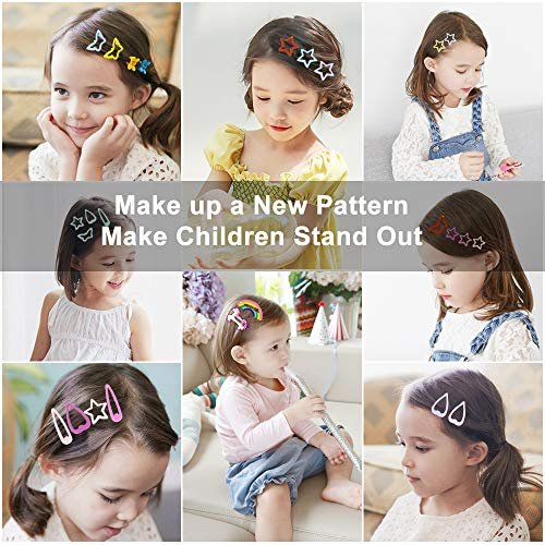 ECADY 100pcs Colorful Metal Snap Hair Clips for Girls, Toddlers, Kids - 2 Inch Multi-Colored Barrette Set - görsel 3