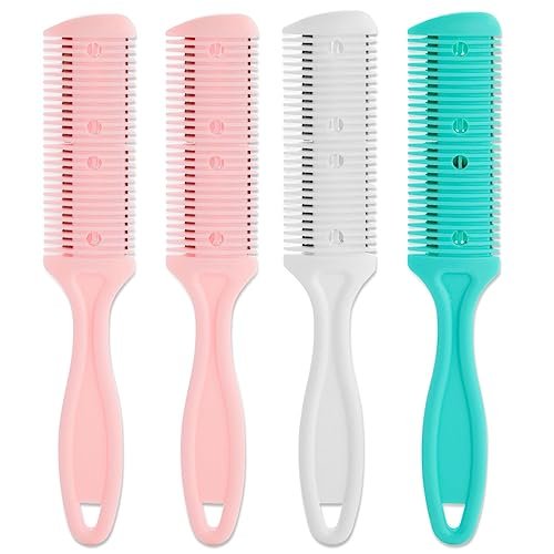 Glamlily Hair Thinning Razor Comb Set - Split End Trimmer - Effortless Thinning Comb - Pack of 4 (7.1 x 1.2 in, Assorted Colors) - görsel 2